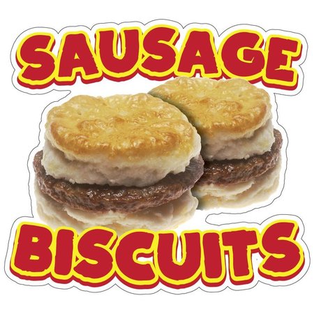 SIGNMISSION Sausage Biscuits Decal Concession Stand Food Truck Sticker, 12" x 4.5", D-DC-12 Sausage Biscuits19 D-DC-12 Sausage Biscuits19